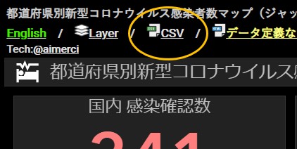 日本 感染者マップ クリックCSV